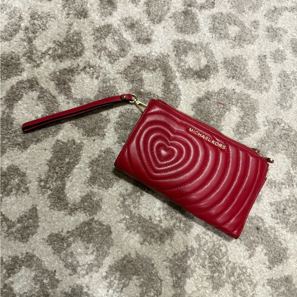 Michael Kors Quilted Red Wristlet